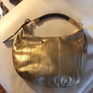 Michael Kors gold snakeskin Hobo